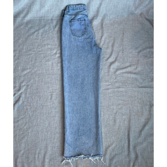 Princess Polly Arlington High Rise Straight Leg Denim Jeans Blue Women's Size 4P - Picture 3 of 9
